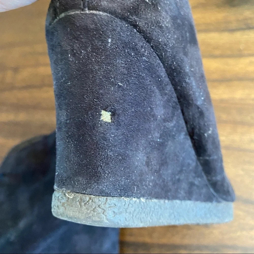 Black Velvet Wedge Booties sz 6.5 - Picture 6 of 6